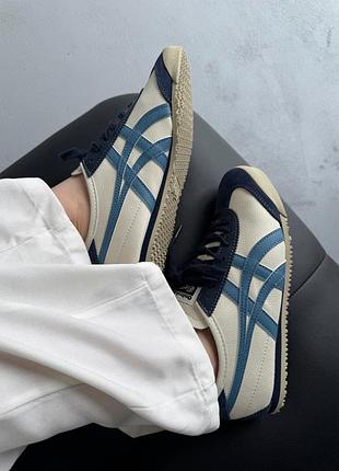 💕 женские кроссовки asics onitsuka tiger mexico beige/blue 📦