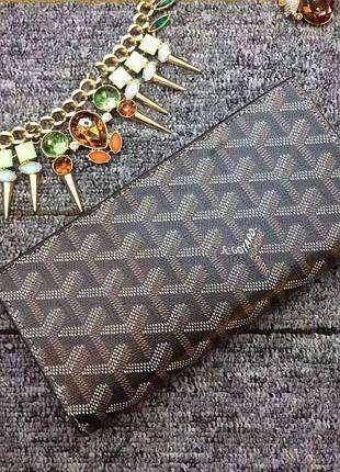 Мужское вертикальное портмоне goyard (091) lux brown