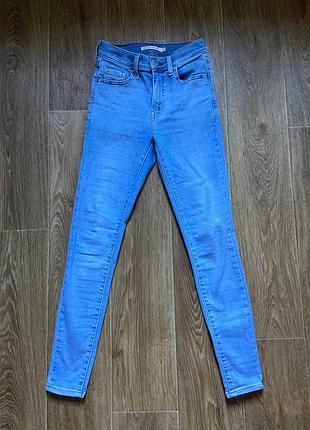 Джинсы голубые levi's high rise super skinny 720