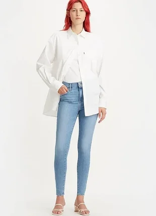 Джинсы голубые levi's high rise super skinny 720