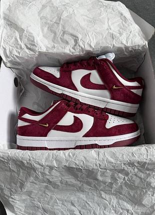 Женские кроссовки найк данк стильные повседневные nike dunk low sail bordo white 36 39