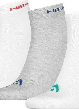 Носки head quarter 3p unisex белый, серый уни 35-38