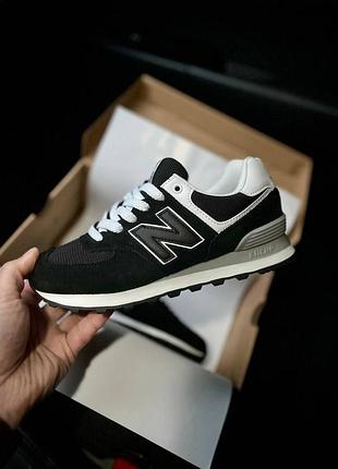 Кроссовки женские new balance 574 black &amp; white