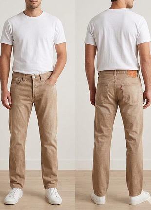 Джинси levis 501 garment dyed beige jeans