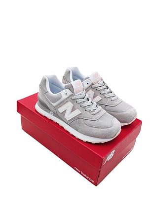 Жіночі кросівки new balance 574 сірі з рожевим🔥