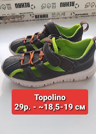 Босоніжки дитячі topolino, розмір 29, устілка 18,5-19 см. стан ідеальний. дуже легенькі.