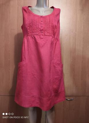Обалденное льняное платье лен из льна пог-52 см