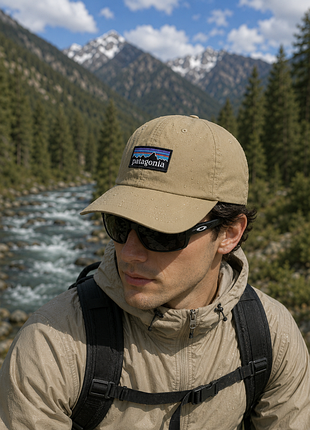 Patagonia кепка з логотипом patagonia nylon goretex cap літня бейсболка патагонія брендова кепка нейлонова бежева гортекс