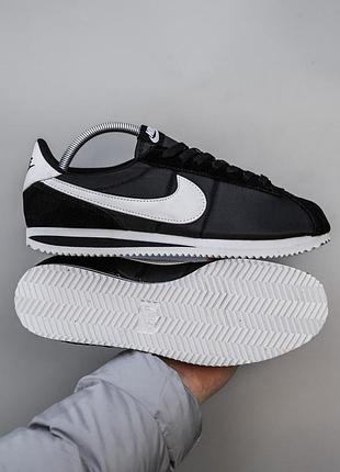 Чорні кросівки унісекс nike cortez black white х кортез 36