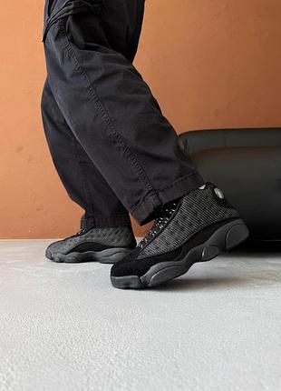 Чоловічі літні кросівки nike air jordan 13 retro black cat