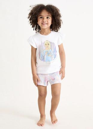 Костюм ельза c&a (футболка, шорти) 8 р.