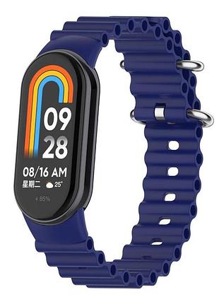 Силіконовий ремінець ocean band для xiaomi mi band 8 / mi band 9 / mi band 10 blue