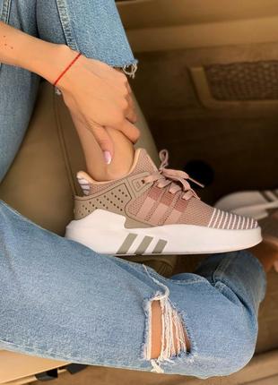 Лёгкие женские кроссовки адидас adidas eqt pink white4 фото