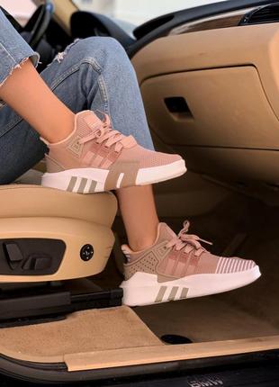 Лёгкие женские кроссовки адидас adidas eqt pink white6 фото