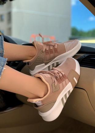Лёгкие женские кроссовки адидас adidas eqt pink white8 фото