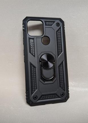 Чехол для google pixel 5 / гугл пиксель 5, противоударный pathfinder, tpu, с кольцом-держателем, черный