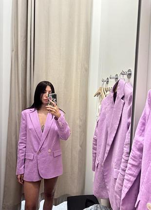 Рожевий піджак 100% льон від mango