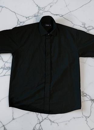 Черная мужская рубашка kangol оригинал / базовая летняя рубашка с коротким рукавом кенгуру