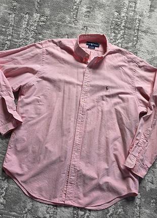 Рожева щільна котонова сорочка polo ralph lauren oxford