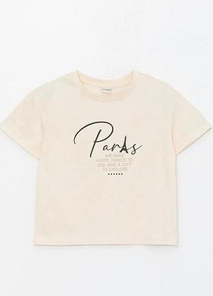 Футболка для девочки zara 4-6 оверсайз,цвет беж