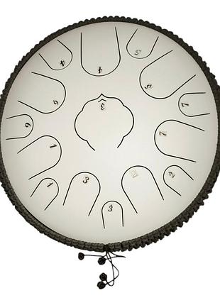 Глюкофон 15 нот 35 см tongue drum білий
