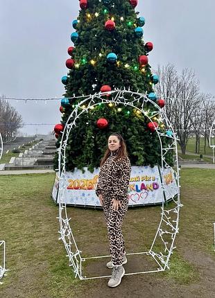 Флісовий спортивний костюм леопардовий жіночий