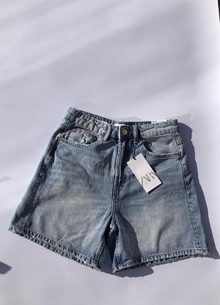 Джинсові шорти жіночі zara блакитні 36 розмір бермуди