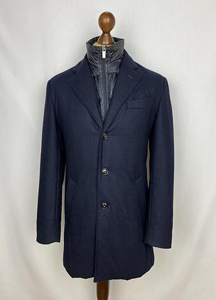 Boggi milano x vitale barberis blue wool coat утеплене вовняне пальто боггі мілано