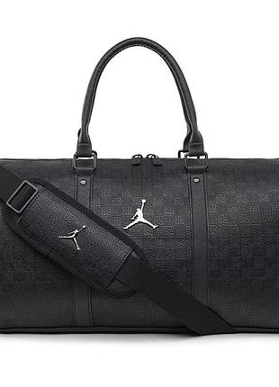 Jordan duffle monogram сумка чорна спортивна в зал nike