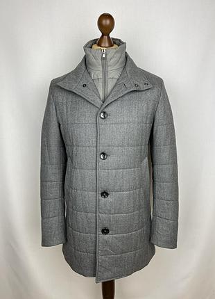 Boggi milano x vitale barberis wool coat сіре утеплене вовняне пальто боггі мілано