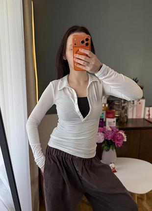 Нова біла кофта лонгслів h&m 7