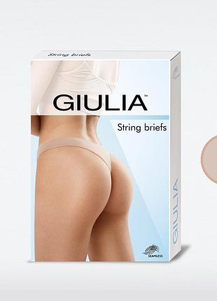 Бесшовные трусики с низкой посадкой giulia string briefs black, s/m naturale, s/m