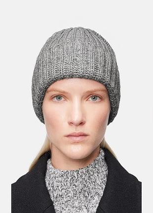 Drykorn теплая женская шапка бини серого цвета в рубчик 
cos marc cain marc o'polo massimo dutti zara mango uniqlo