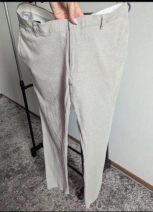 Классические светлые летние брюки zara 34 брюки серые