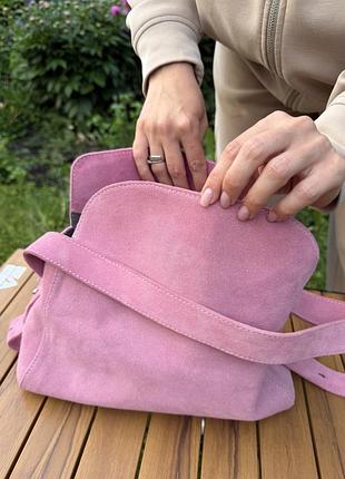 Juna delight bag рожева сумка замшева