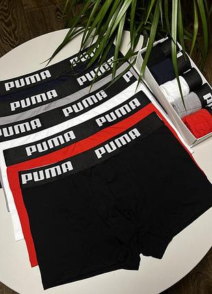Чоловічі труси puma. комплект чоловічої білизни 5 шт. чоловічі боксери пума 5 шт l