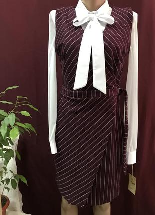 Сукня сарафан трикотаж блуза с бантом