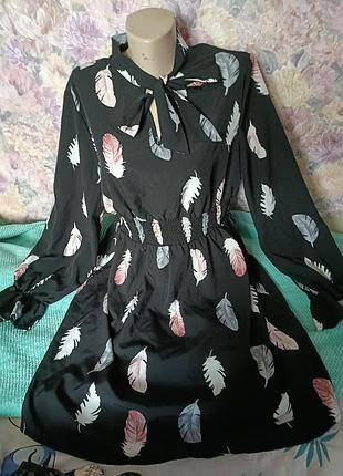 Shain красивое платье 👗 с перьями лёгкое