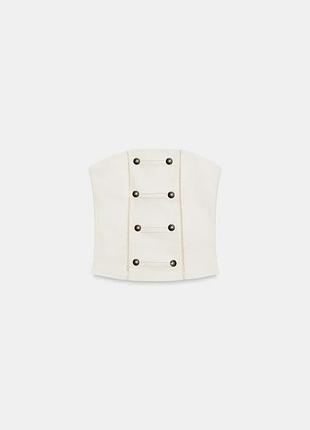 Топ жіночий бежевий з петлями zara new