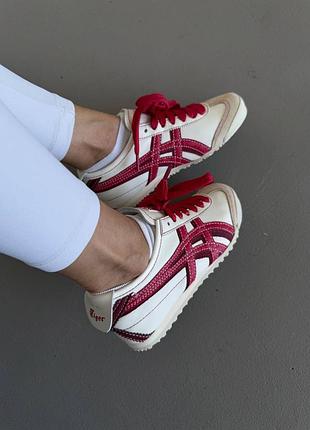 💕 женские кроссовки asics onitsuka tiger | cream / red premium (8)