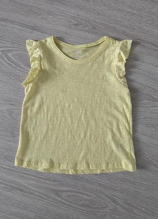 Футболка для дівчинки 6-8 років, 122-128, лимонна футболка, h&m