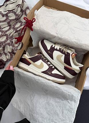 Жіночі кросівки найк данк оригінал nike dunk low lx white/maroon 40