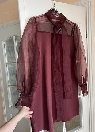 Бордова сукня zara