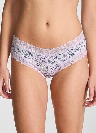 Жіночі трусики victoria's secret (99731591782) trim-lace cheeky xs бузкові