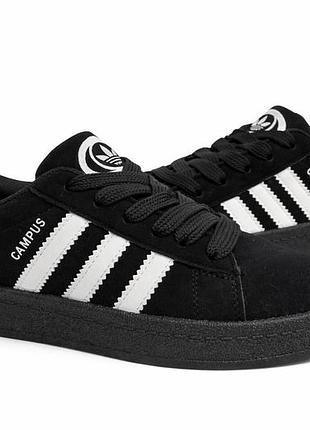 Кроссовки детские черные campus стиль adidas на шнурках 32-37 33