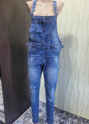 Джинсовый комбинезон женский, relucky denim, размер 29