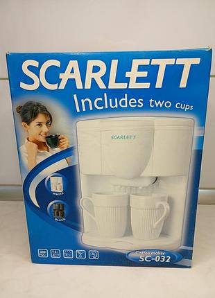 Капельная кофеварка scarlett sc-1032 на две чашки. капельная кофеварка