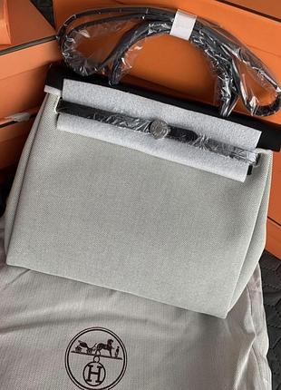 Шкіряна сіра з чорним сумка з текстилю herbag 31 cm