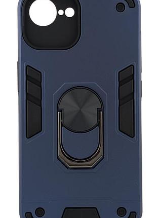 Чехол armored ring для apple iphone 16e противоударный с подставкой кольцо синий