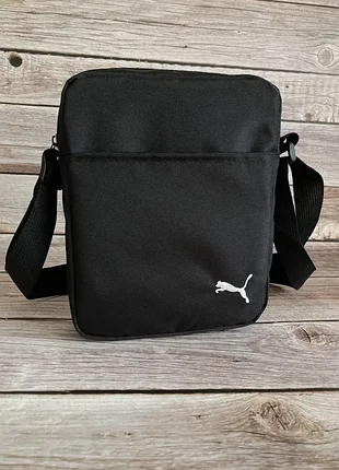 Сумка черная спорт через плечо puma, борсетка мужская пума 5